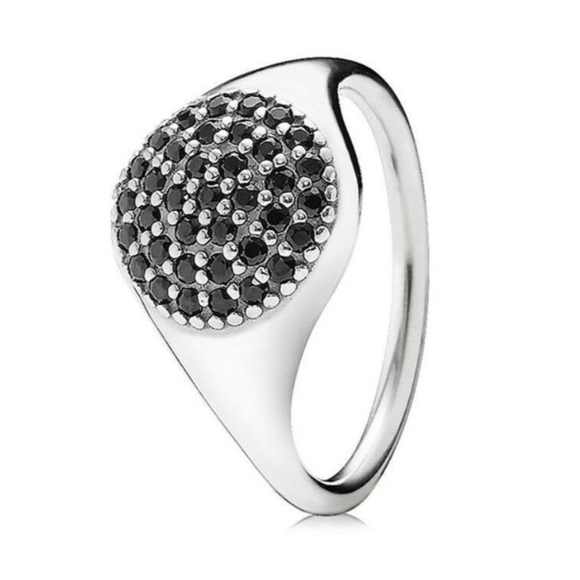 Pandora silver One Pod black pavé cz ring